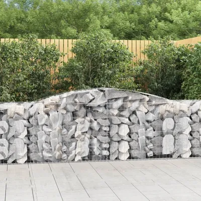 Produktbild von The Living Store Gabionen mit Hochbogen 20 Stk. 400x50x80/100cm Verzinktes Eisen