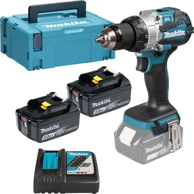 Produktbild von Makita Akku-Schlagbohrschrauber 18V / 2x 3,0 Ah + Ladegerät im MAKPAC - DHP489RFJ