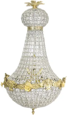 Obrázek produktu pro Barokní lustr zlatý se skleněnými krystaly 50 x V 90 cm starožitný styl - nábytek lustr lustr závěsná lampa závěsná lampa
