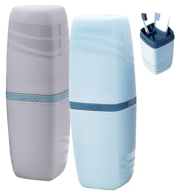 Image de 2 brosses à dents, étui de voyage, ensemble en plastique, portable