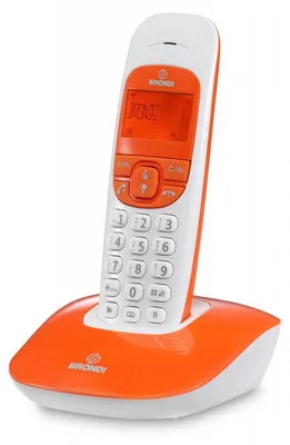 Produktbild von Brondi Nice DECT-Telefon Orange Weiß Freisprecheinrichtung Anruferkennung