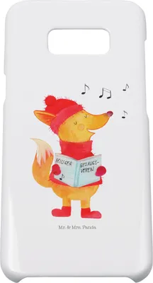 Produktbild von Mr. & Mrs. Panda Samsung Galaxy S8 plus Handyhülle  Fuchs Sänger - Weiß - Geschenk, Singen, Cover, Hülle, Heiligabend, Winter, Weihnachtslieder, Weihnachten, Handy Case