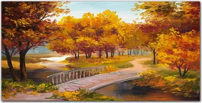 Produktbild von Coloray - Bild aus Glas - 120x60 cm - glasblock mit bild gehärtetes Glas wohnzimmer Dekoration wanddekoration Küche - Park Baum Blätter im Herbst
