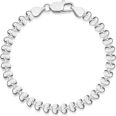 Image de MATERIA Bracelet pour femme en argent 925 avec chaîne en forme de cœur, 5 mm, livré dans un coffret à bijoux - Fabriqué en Allemagne SA-73