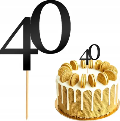 Produktbild von Zahlen-Tortenaufsatz 40 Schwarz für Jubiläum & Party