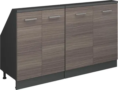 Produktbild von Vicco Küchenschrank für Dachschrägen R-Line, 140 cm 2er Set, Edelgrau/Anthrazit