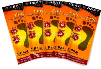 Produktbild von 5 Paar Fuß- Sohlenwärmer Einheitsgröße Zehenwärmer Einlagen Sohlen Wärmesohlen Set Fußwärmer Pads Schuhwärmer Wärmepad Einlegesohle
