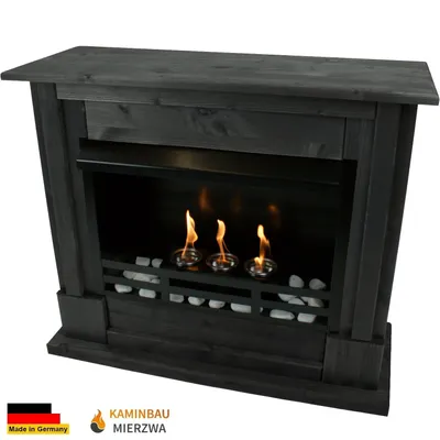 Produktbild von Ethanol und Gelkamin Modell Emily Premium Schwarz incl. 21 teil. Set
