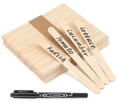 Productafbeelding van Plantenlabels hout - Berkenhout - 100 stuks - 11,4 x 1 cm
