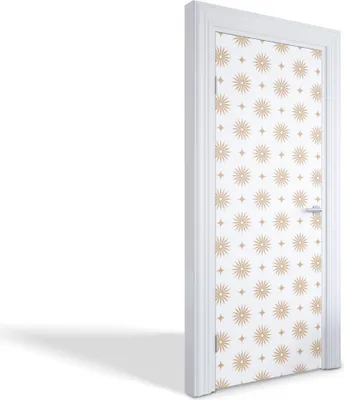 Produktbild von Türdeko Aufkleber Selbstklebende Wandsticker Personalisiert - Goldene Sterne - 85 x 205 cm