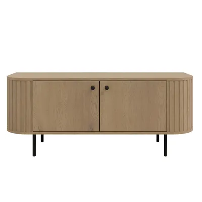 Produktbild von AX LIVING TV-Schrank Halay Eiche Cremona, 2 Türen Moderne Rillenstruktur 123 cm, mit runden Kanten