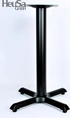 Produktbild von Tischgestell 72 cm, schwarz, Kreuzfuß aus Gusseisen, 'Kiel' mit verstellbaren Bodengleitern