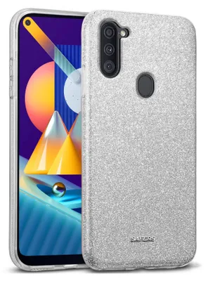 Obrázek produktu pro Pouzdro na mobilní telefon pro Samsung Galaxy M11 Glitter Cover TPU Protective Cover, stříbrné