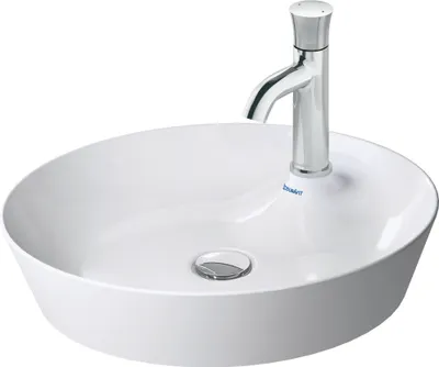 Produktbild von Duravit Aufsatzbecken CAPE COD ohne Überlauf, mit Armatureninsel, Ø 480 mm, 1 Hahnloch weiß