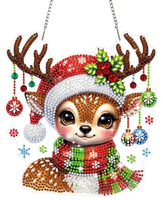 Diamond-Art-Hänger, 20 cm, Weihnachtsmotive, Acryl, DIY-Kit