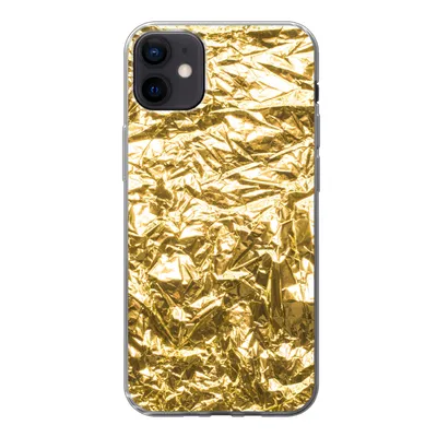 Produktbild von MuchoWow® Handyhülle Schutzhülle Hülle für iPhone 12 mini Goldfolie mit faltiger Textur Silikon Softcase Handy Hülle - Bild