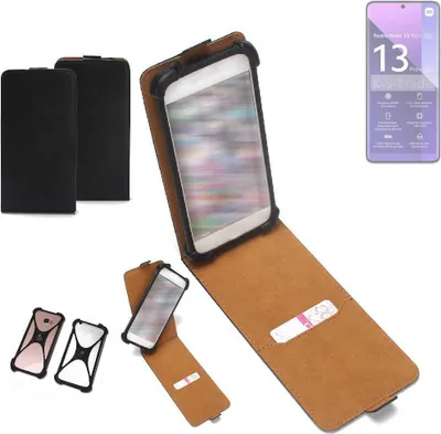 Produktbild von K-S-Trade Handyhülle Schutzhülle kompatibel mit Xiaomi Redmi Note 13 Pro+ Hülle Case Cover Flip Style Bumper schwarz 1x