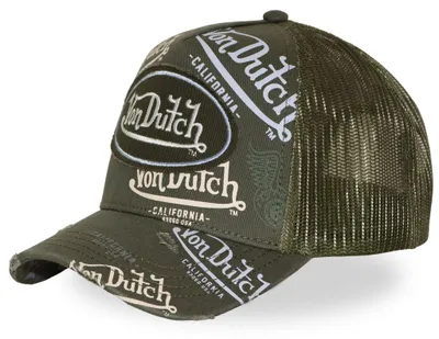 Produktbild von Von Dutch Originals Trucker Cap - CALIFORNIA ALLOVER Mesh Olive