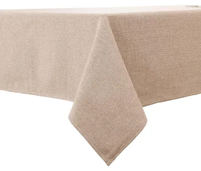 Produktbild von Tischdecke Beige 229 x 335 cm wasserabweisend Leinenoptik Rechteckig