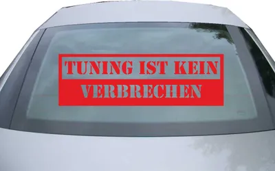 Produktbild von Indigos UG - Aufkleber Heckscheibe & Motorklappe DE7105 - rot - 600x189 mm - Tuning ist kein Verbrechen - Auto Scheiben Fenster Heckklappe Tuning Racing JDM - Die cut