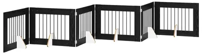 Immagine prodotto di vidaXL Porta pieghevole per cani con supporti, 6 pezzi, colore nero quercia, 482 cm