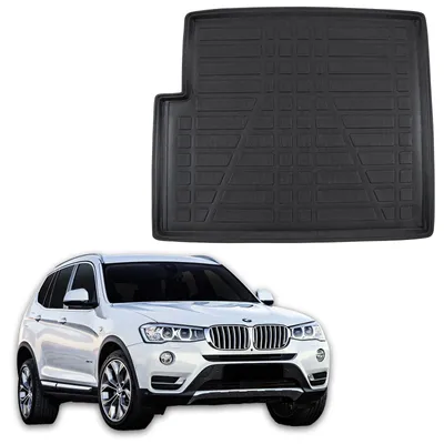 Produktbild von SCOUTT | Kofferraumwanne Laderaumwanne Kompatibel mit BMW X3 F25 2010-2018, mit Hoher Rand, Kofferraum-Schutzmatte, Geriffelt, Aufrollbar, Schwarz