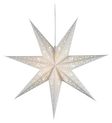 Produktbild von Star Trading 501-21 Papierstern "Lace", 7-zackig Farbe: weiß, ca. 80 cm Ø, ohne Kabel, Geschenkbox