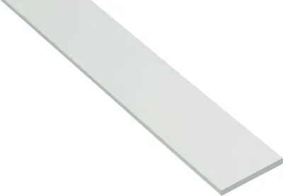 Productafbeelding van Platte stang - Kunststof profiel - Winkel inrichting - PVC-U materiaal - 1000 x 20 x 2 mm - Wit