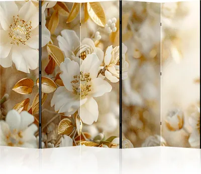 Produktbild von LUMASOUL Paravent einseitiger, Paravent Raumteiler Innen, Blumen Motiv, 225x172 cm