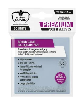 Produktbild von Ultimate Guard Premium Soft Sleeves für Brettspielkarten Quadratisch Groß (50)