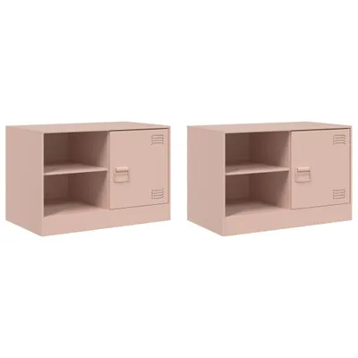 Produktbild von TV-Schränke 2 Stk. Rosa 67x39x44 cm Stahl