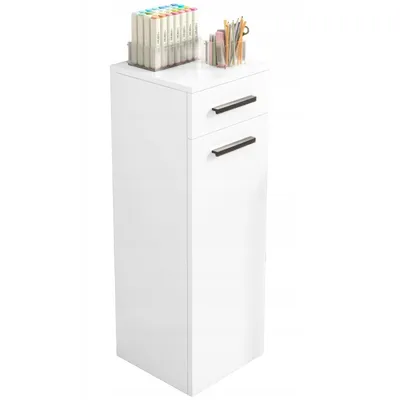 Produktbild von Büro Bücherregal mit Schublade Regale stehend Schrank weiß skandinavischen 85 cm