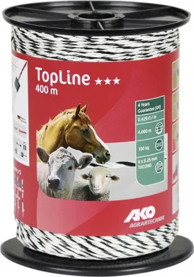Produktbild von Litze TopLine, 400m, weiß/schwarz, 6x0,25mm TRICOND