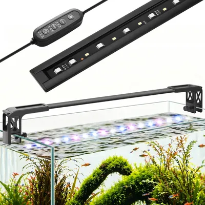 LED-Aquarienleuchte 38 cm, Vollspektrum, Timer, 8 Farben