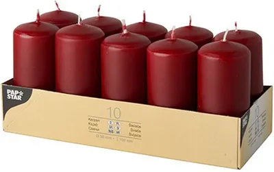 Obrázok produktu pre Papstar Stumpenkerzen bordeaux 40x90mm 10 Stück