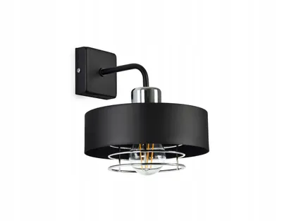 Obrázek produktu pro LUXOLAR - Nástěnné svítidlo černý chrom E27 60 W - Interiérové nástěnné svítidlo do obývacího pokoje, kuchyně - Nástěnné osvětlení, loftový design
