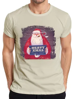 Immagine prodotto di Maglietta da uomo Heavy X.pngas Father Christmas Mugshot - Christmas Gift Christmas, Nature, L