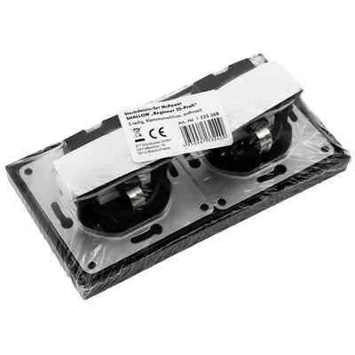 Product packaging showing electrical outlets.