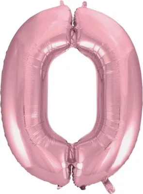Zdjęcie produktu dla Balonik foliowy z cyfrą 0, różowy, 92 cm ()