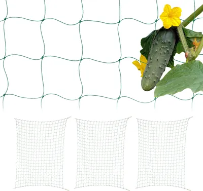 Produktbild von Relaxdays Ranknetz 4er Set, für Gewächshaus, 200x350 cm, Rankhilfe Gurken, Maschenweite 10 cm, Gewächshausnetz, PE, grün