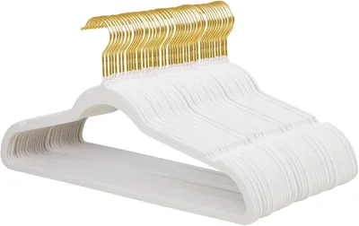 Imagen del producto de Perchas de terciopelo, antideslizantes, ultradelgadas, paquete de 48 unidades, con gancho giratorio de 360° para colgar en la percha