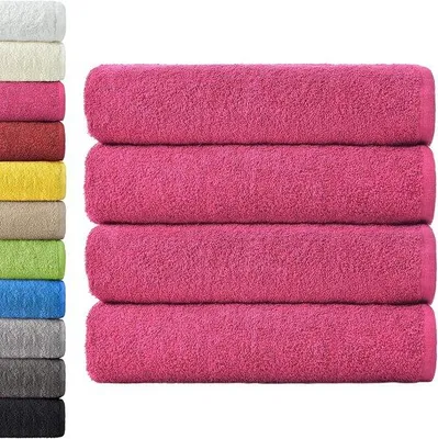 Produktbild von Famanu Badetuch Set 4 Stück - 70 x 140 cm - 100% Baumwolle - Rosa