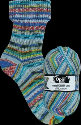 Produktbild von Opal Hundertwasser Edition 4,100g/425m 75% Schurwolle/25% Polyamid 4-fädige Pullover/Sockenwolle 944 Blue Blues