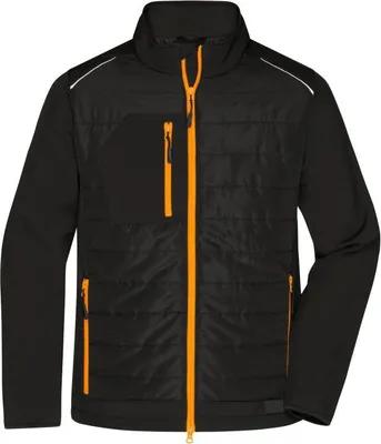 Produktbild von Softshelljacke im attraktiven Materialmix black/neon-orange, Gr. 5XL