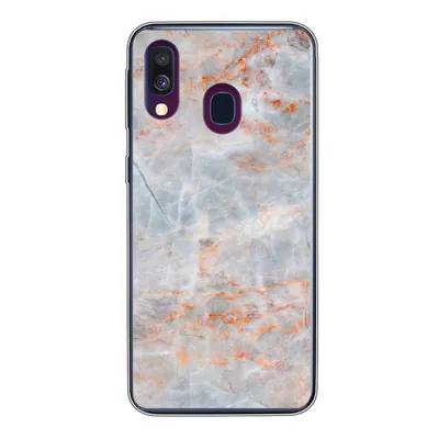 Produktbild von MuchoWow® Handyhülle Schutzhülle Hülle für Samsung Galaxy A40 Marmor - Luxus - Orange Silikon Softcase Handy Hülle - Handy-Tasche