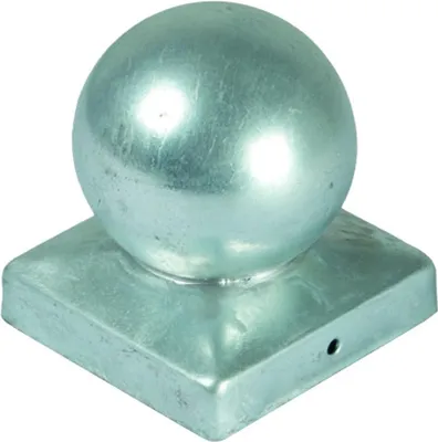 Produktbild von Pfostenabdeckung aus Metall, 9 x 9 cm Kugel Feuerverzinkt