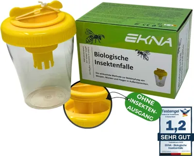 Produktbild von EKNA Wespenfalle für draußen - Biologische Wespen Falle - Wasp Trap - Wespen falle
