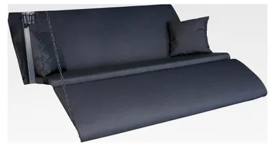 Produktbild von Hollywoodschaukel Auflage Lounge Zip - passend für viele 3-Sitzer Hollywoodschaukeln mit Fußteil - Schaukelauflage aus Deutschland (Dunkelgrau wetterfest)