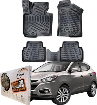 Produktbild von Trimak Autofußmatten kompatibel mit HYUNDAI ix35 Auto Allwetter Gummimatten