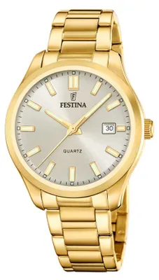 Produktbild von Festina F20740/1 Uhr Herrenuhr Edelstahl Datum gold
